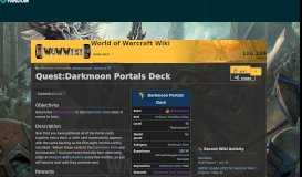 
							         Quest:Darkmoon Portals Deck | WoWWiki | FANDOM powered by Wikia								  
							    