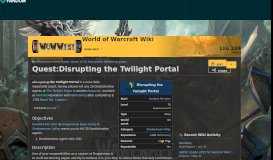 
							         Quest:Disrupting the Twilight Portal | WoWWiki | FANDOM powered by ...								  
							    