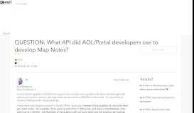 
							         QUESTION: What API did AOL/Portal developers us... | GeoNet								  
							    