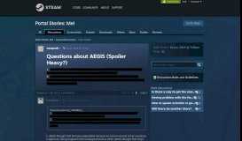 
							         Questions about AEGIS (Spoiler Heavy?) :: Portal Stories: Mel General ...								  
							    