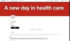 
							         Questions and Answers about CVS Health Hiring Process | Indeed.com								  
							    