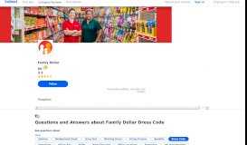 
							         Questions and Answers about Family Dollar Dress Code | Indeed.com								  
							    