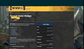 
							         Quest:Void Ridge | WoWWiki | FANDOM powered by Wikia								  
							    