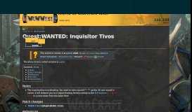 
							         Quest:WANTED: Inquisitor Tivos | WoWWiki | FANDOM powered by ...								  
							    