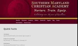 
							         Quick Facts – Southern Maryland Christian Academy								  
							    