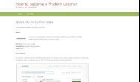 
							         Quick Guide to Coursera - A Professional's Guide to Modern Learning								  
							    
