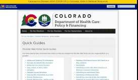 
							         Quick Guides and Webinars | Colorado Department of Health Care ...								  
							    