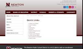 
							         Quick Links | About the District - Newton Public Schools								  
							    