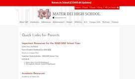 
							         Quick Links for Parents – Parents – Mater Dei High School								  
							    