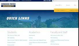 
							         Quick Links - Howard Payne University								  
							    