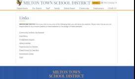 
							         Quick Links - Milton Town School District								  
							    