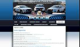 
							         Quick Links | Northwest Regional Police Dept.								  
							    