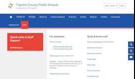 
							         Quick Links & Staff Support / Overview - Fayette County Public Schools								  
							    
