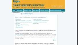 
							         Quick Questions - Airgas Online Benefits Directory								  
							    