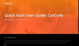 
							         Quick Start User Guide: CarCode								  
							    