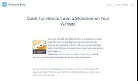 
							         Quick Tip: How to Insert a Slideshow on Your Website ...								  
							    