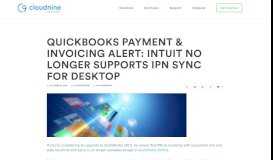 
							         QuickBooks Alert: Intuit No Longer Supporting IPN - Cloudnine Realtime								  
							    