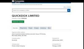 
							         QUICKDOX LIMITED - Overview (free company information ...								  
							    