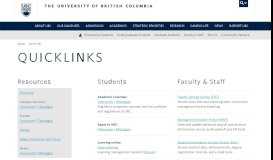 
							         QuickLinks | The University of British Columbia								  
							    