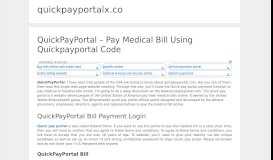 
							         QuickPayPortal - Pay Medical Bill Using Quickpayportal Code ...								  
							    