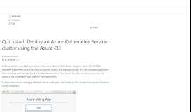 
							         Quickstart - Create an Azure Kubernetes Service (AKS) cluster ...								  
							    
