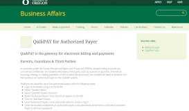 
							         QuikPAY for Authorized Payer - Business Affairs - University of Oregon								  
							    