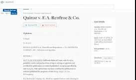 
							         Quiroz v. E.A. Renfroe & Co, C082316 | Casetext								  
							    