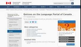 
							         Quizzes on the Language Portal of Canada – Resources of the ...								  
							    
