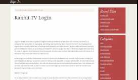 
							         Rabbit TV Login – RabbitTVGo.com Account Sign In - Signin.co								  
							    
