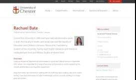 
							         Rachael Bate | University Of Chester								  
							    