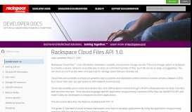 
							         Rackspace Cloud Files API 1.0 - Rackspace Developer Portal								  
							    