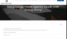 
							         RACS Group Meets Agency Needs with Online Portal								  
							    