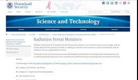 
							         Radiation Portal Monitors | Homeland Security								  
							    