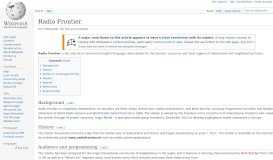
							         Radio Frontier - Wikipedia								  
							    