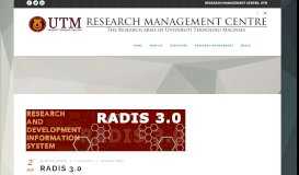 
							         RADIS 3.0 – Research Management Centre (RMC) - UTM								  
							    