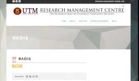 
							         RADIS – Research Management Centre (RMC) - UTM								  
							    
