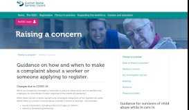
							         Raising a concern - Scottish Social Services Council								  
							    