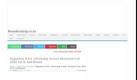 
							         Rajasthan B.Ed. Internship School Allotment List 2020 1st ...								  
							    