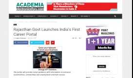 
							         Rajasthan Govt Launches India's First Career Portal - Academia								  
							    
