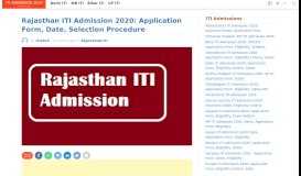 
							         Rajasthan ITI Admission 2019: Application Form, Date, Selection ...								  
							    