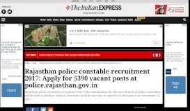 
							         Rajasthan police constable recruitment 2017: Apply for 5390 vacant ...								  
							    