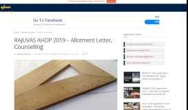
							         RAJUVAS AHDP 2019 - Allotment Letter, Counselling ...								  
							    