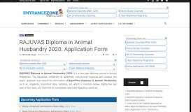 
							         RAJUVAS Diploma in Animal Husbandry 2020: Application ...								  
							    