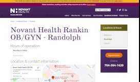 
							         Randolph - Novant Health Rankin OB/GYN								  
							    