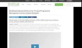 
							         Randstad Selects OneTrust for Privacy Programme Management ...								  
							    