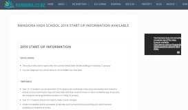 
							         Rangiora High School 2019 Start Up Information Available | Rangiora ...								  
							    