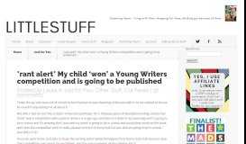 
							         *rant alert* My child 'won' a Young Writers competition and is going to ...								  
							    