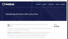 
							         RapidScale Partners with Cyrus One – RapidScale								  
							    