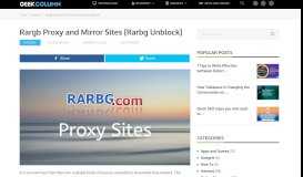 
							         Rargb Proxy and Mirror Sites [Rarbg Unblock] | Geek Column								  
							    