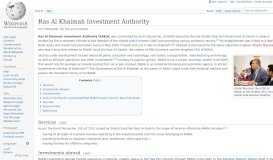 
							         Ras Al Khaimah Investment Authority - Wikipedia								  
							    
